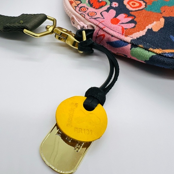 R. Riveter Floral Canvas Crossbody Bag - Multicolor Gold Hardware - Picture 3 of 10